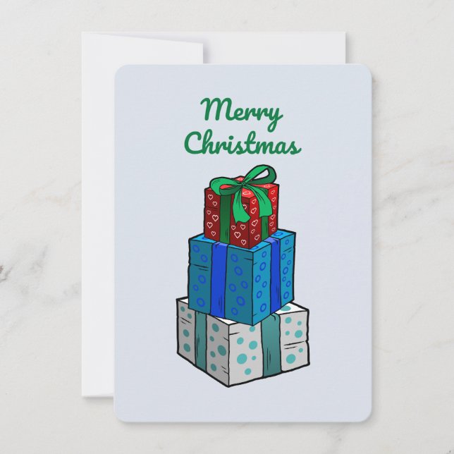 Inpackade julklappar julkort (Framsida)
