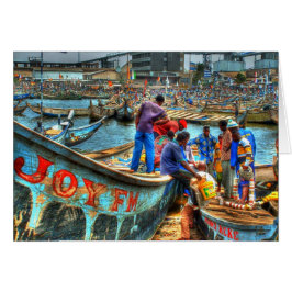 Inpackning av dagen, Tema hamn Ghana Hälsningskort