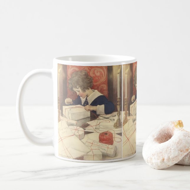 Inpackning av julklappar, Jessie Willcox Smith Kaffemugg (Med munk)