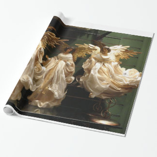 Inpackning av papper med änglar presentpapper