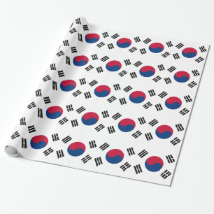Inpackning av papper med flagga av Sydkorea Presentpapper