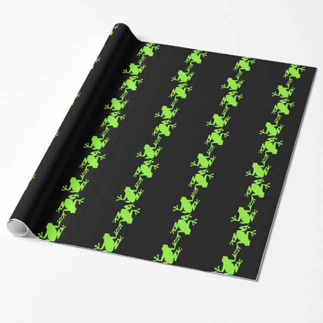 inpackning av pappra gröna neongrodor presentpapper (Utrullad)