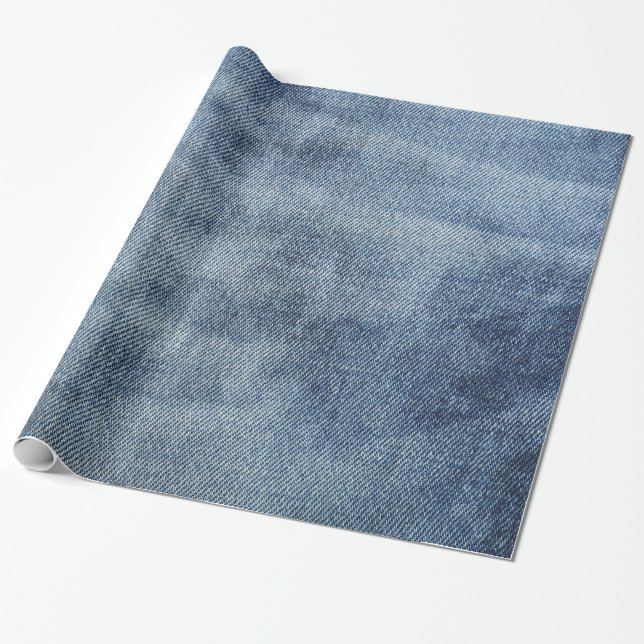 Inpackning som är papper med naturlig jeans, denim presentpapper (Utrullad)