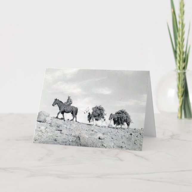 Inpackning ut av julgranar helgkort (Framsida)