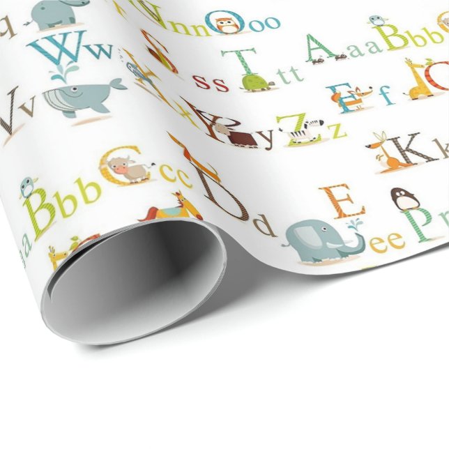 Inpackningspapper - Alfabetet Presentpapper (Rullad Hörn)