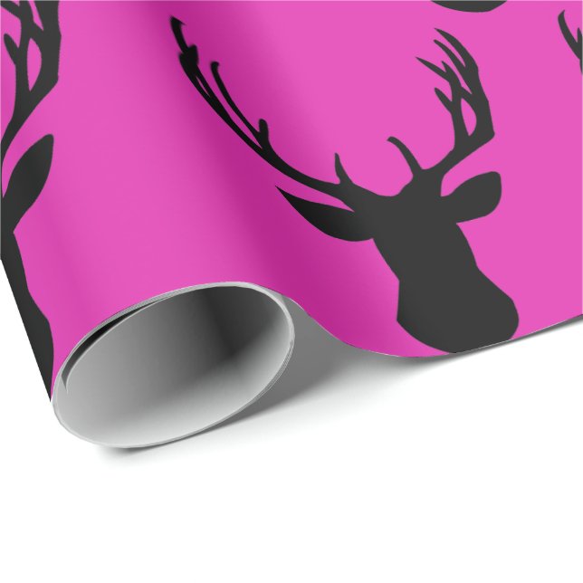Inpackningspapper - Chockerande i Rosa Hjorthuvud Presentpapper (Rullad Hörn)