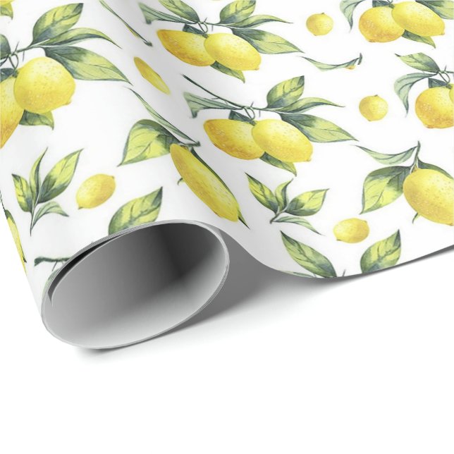 Inpackningspapper - Citroner Presentpapper (Rullad Hörn)
