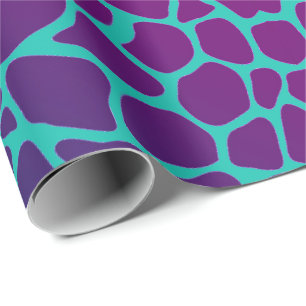 Inpackningspapper - Djurluck Giraff Rosa/Blå Presentpapper