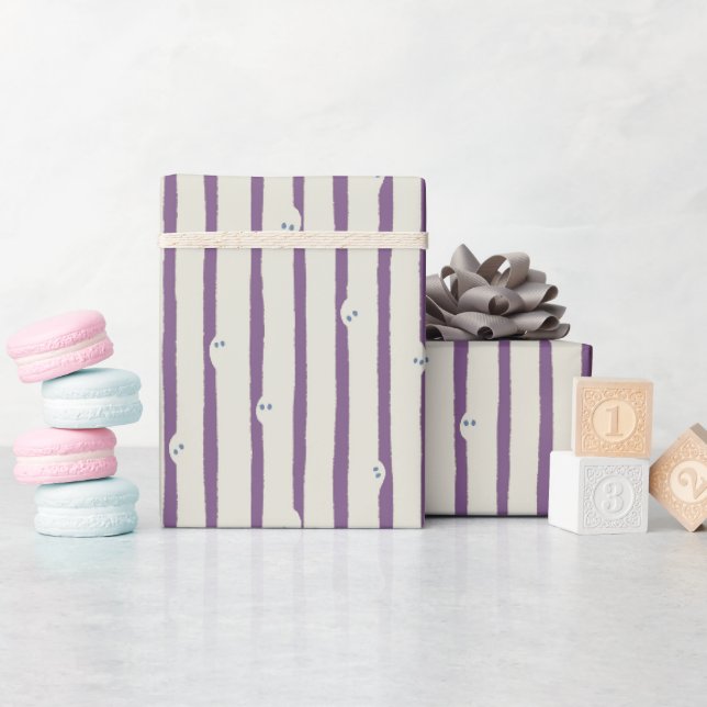 Inpackningspapper för Halloween med mönster av spö Presentpapper (Baby Shower)