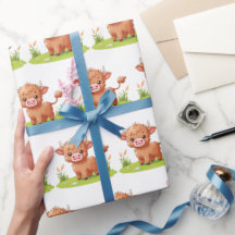 Inpackningspapper för Highlandko, presentpapper fö
