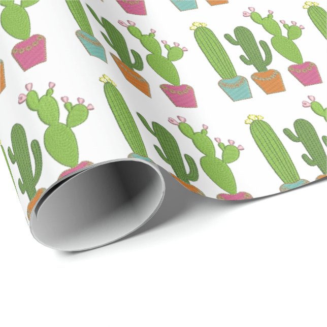 Inpackningspapper - Kaktus Presentpapper (Rullad Hörn)