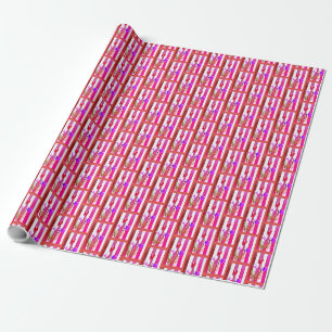 INPACKNINGSPAPPER MED RÖDA, ROSA & LILA TULPANER. PRESENTPAPPER