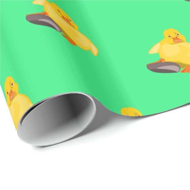 Inpackningspapper med söt ankunge presentpapper (Rullad Hörn)