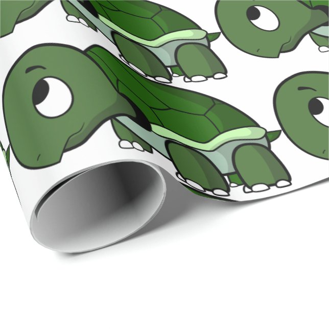 Inpackningspapper - Rolig Sköldpadda Presentpapper (Rullad Hörn)