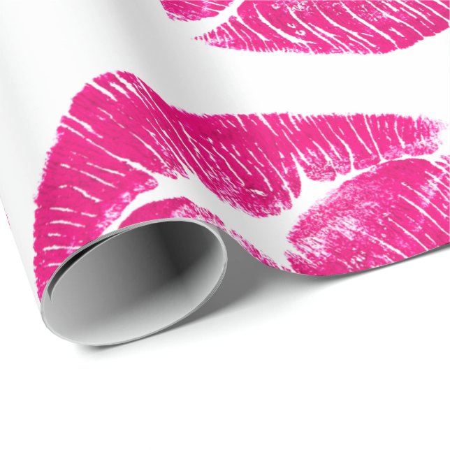 Inpackningspapper - Rosa Kyss Presentpapper (Rullad Hörn)