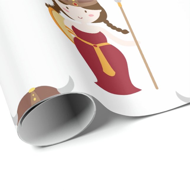 Inpackningspapper - Viking Warrior Princess Presentpapper (Rullad Hörn)