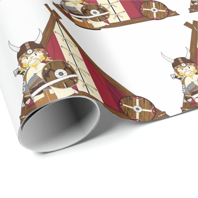 Inpackningspapper - Vikingkrigare Presentpapper (Rullad Hörn)