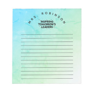 Inpass av morgondagens ledare - Anpassad namnlärar Anteckningsblock