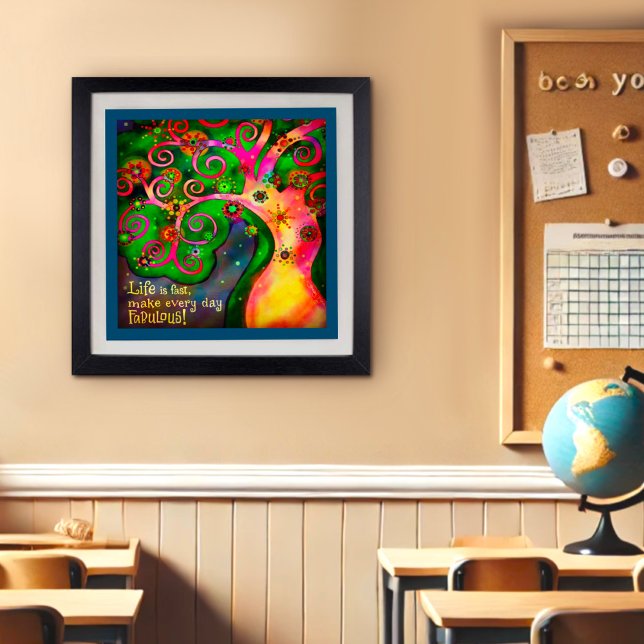 Inpass färgstarkt Trendig gör Life Fabulous Quote Poster (Skapare uppladdad)