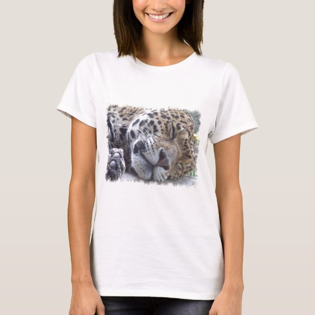 Inpassad T-tröja för Leopardbilddamer Tee Shirt (Framsida)