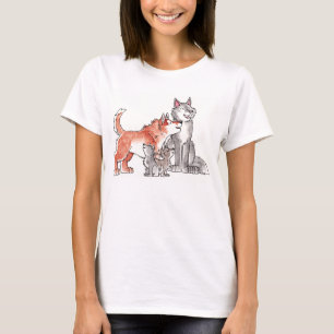 Inpassad T-tröja för vargfamiljdamer Tee Shirt