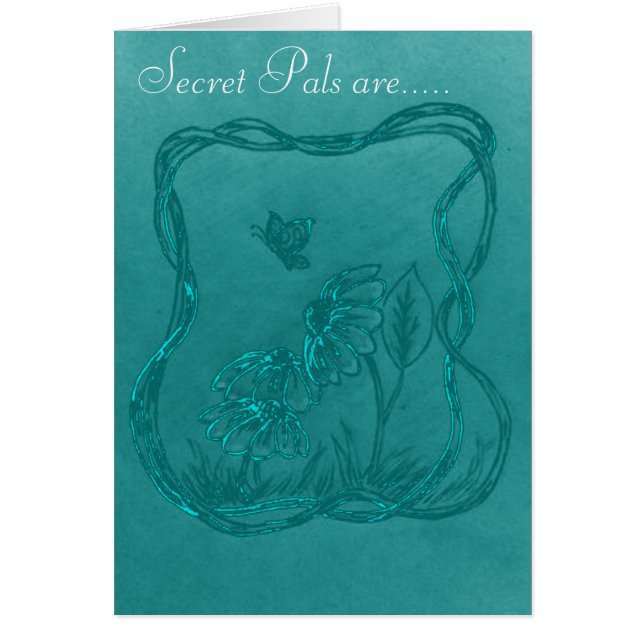 Inramad blommigt hälsningskort (Framsidan)