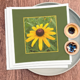 Inramad Enkel Gul Rudbeckia Blomma Fotograf Pappersservett