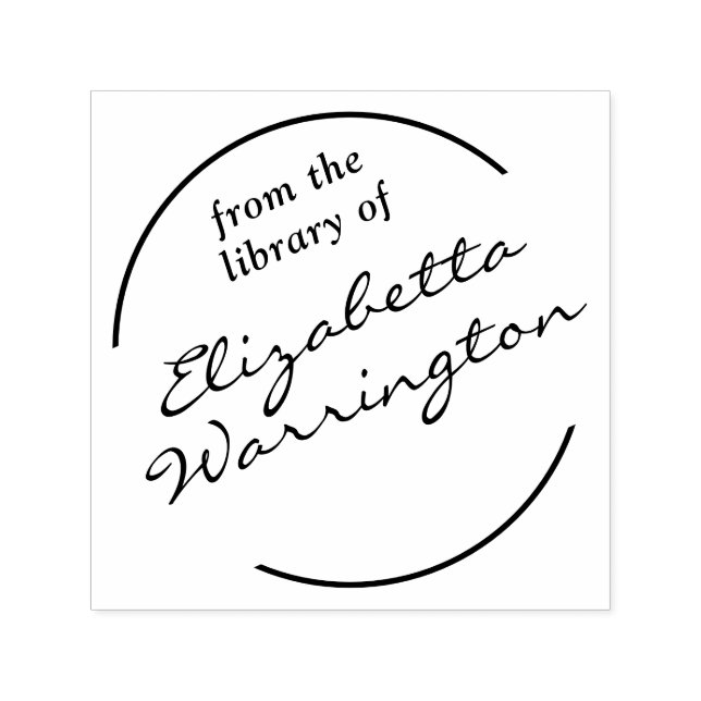 Inramad Enkel Skrift #14 Biblioteksbok Namn Självfärgande Stämpel (Design)