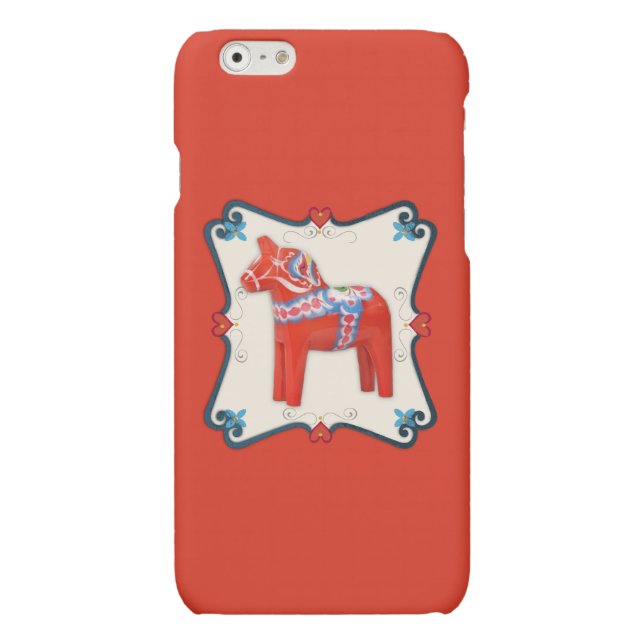 Inramad Folk konst för svensk Dala häst (Baksidan)