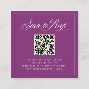 Inramad Plum Italian Elegance RSVP med QR-kod Tilläggskort