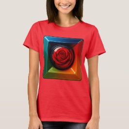 Inramad Ros Färg Pop T Shirt
