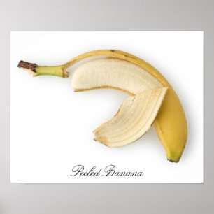 Inramad skalad bananaffisch poster