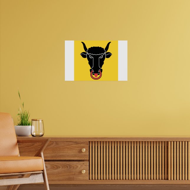 Inramad tryck med flaggan för Uri, Schweiz (Vardagsrum 2)