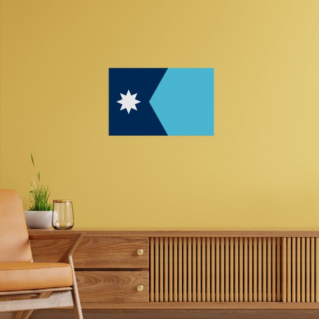 Inramad tryck med Minnesotas flagga, USA (Vardagsrum 2)