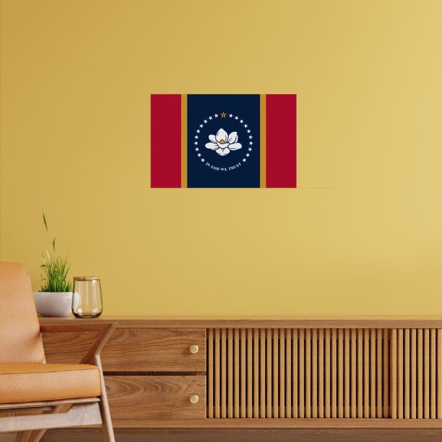 Inramad tryck med Mississippiflaggan (Vardagsrum 2)