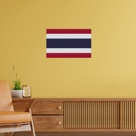 Inramad tryck med Thailands flagga