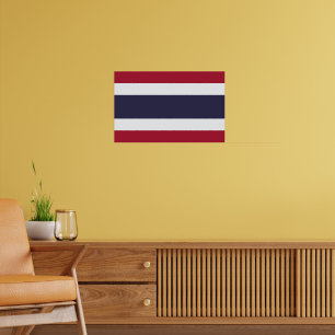 Inramad tryck med Thailands flagga
