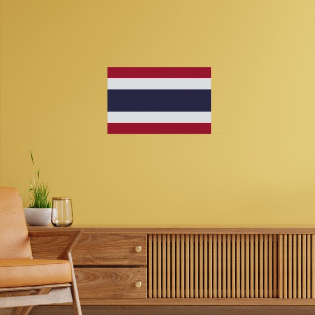 Inramad tryck med Thailands flagga (Vardagsrum 2)