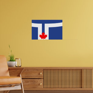 Inramad tryck med Torontos flagga, Ontario