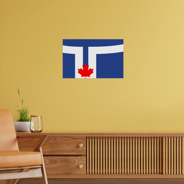 Inramad tryck med Torontos flagga, Ontario (Vardagsrum 2)