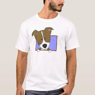 Inramad TShirt för Collie för tecknadbruntgräns Tee