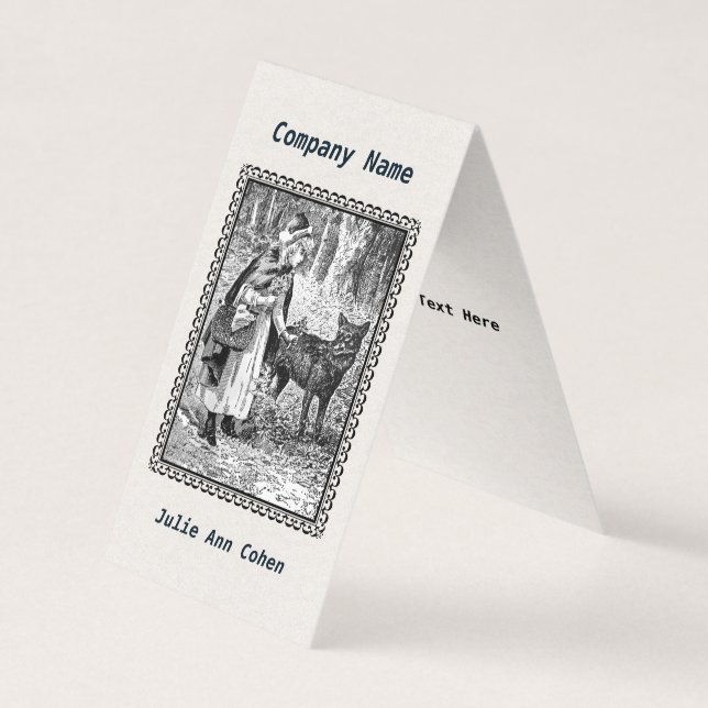 Inramad varg för huva för ridning för visitkort (Framsida)