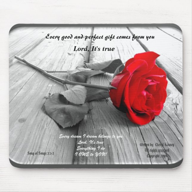 Inramade rosa Mousepad Musmatta (Framsidan)
