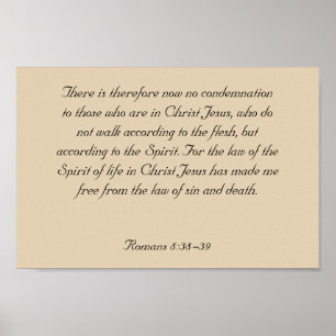 Inramat bibelVersekonstverk, Romans8:38 - 39 Poster