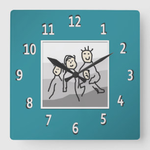 Inramat foto för personlig kricka fyrkantig klocka