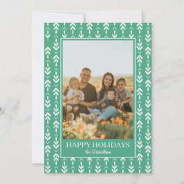 Inramat julkort med blocktryckta blad