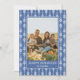 Inramat julkort med blocktryckta blad