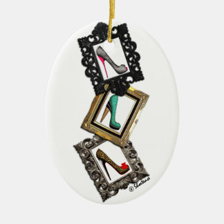 Inramat skor prydnaden julgransprydnad keramik