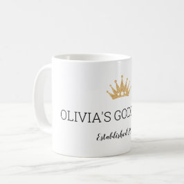 Inrätta året för Christening Godfather i Krona Kaffemugg