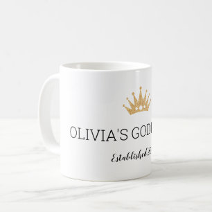 Inrätta året för Christening Godfather i Krona Kaffemugg